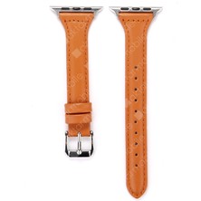 AktarMobile Apple Watch 8 41 mm Uyumlu Deri Kordon Premium Dikişli Ince Deri Kayış