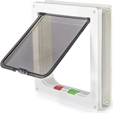 EKS Ticaret Miapet Kedi Köpek Kapısı 4 Yollu 25X23,5X5 cm Beyaz