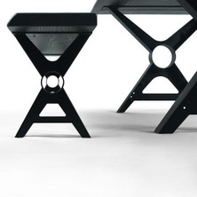 Entema Doğal Ağaç Masif Kütük Masa ( Metal Ayak ) 75CM x 145CM + 2 Bank Bench