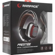 Rampage SN-RW77 PRESTIGE Metalik Gri USB 7.1 Ergonomik Tasarım Gizli Mikrofonlu Oyuncu Kulaklık