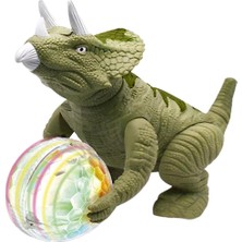 Lovoski Kükreyen Ses ve 7li Işık Hareketli Dinozor  Triceratops  Hareketli Eklemler (Yurt Dışından)