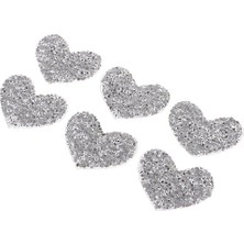 Lovoski 6ADET  Love Heart Rhinestone Patchs Demir Çantalarda Demir Giysileri Dikiş 6 Adet Kalp (Yurt Dışından)