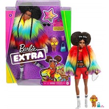 Barbie Extra - Gökkuşağı Renkli Ceketli Bebek, Fino Figürü Ile, 3-9 Yaş Arası Kızlar Için Id