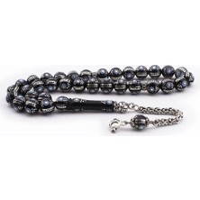 925 Gümüş Firuze ve Yarma Işlemeli Erzurum Oltusu Tesbih