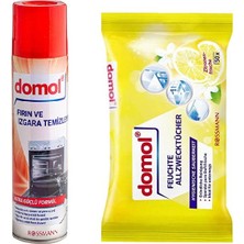 Rossmann Domol Fırın Izgara Temizleyici + Islak Temizlik Bezi Limon Kokulu 50'li