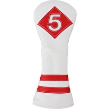 Lovoski Dayanıklı Kulüp Başlık Koruyucusu Uzun Boyun Golfçü Hediyesi Golf Ahşap Kafa Kapağı Beyaz Kırmızı 5 (Yurt Dışından)