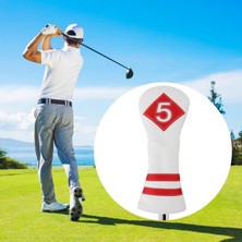 Lovoski Dayanıklı Kulüp Başlık Koruyucusu Uzun Boyun Golfçü Hediyesi Golf Ahşap Kafa Kapağı Beyaz Kırmızı 5 (Yurt Dışından)