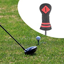 Lovoski Dayanıklı Kulüp Başlık Koruyucusu Uzun Boyun Golfçü Hediyesi Golf Ahşap Kafa Kapağı Siyah Kırmızı 1 (Yurt Dışından)