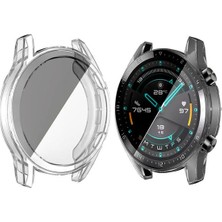 Basias Huawei Watch Gt 2 46MM Uyumlu Önü Kapalı Silikon Ekran ve Kasa Koruyucu Kılıf