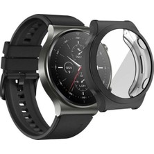 Basias Huawei Watch Gt2 Pro Uyumlu Önü Kapalı Silikon Ekran ve Kasa Koruyucu Kılıf