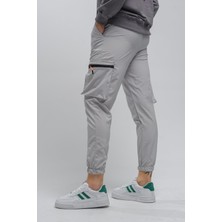 Oksit Baltassare Slim Fit Fermuar Detaylı Paraşüt Kargo Cepli Erkek Eşofman Alt