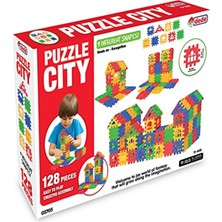 Dede 3703 Puzzle City 128 Parça, Çok Renkli