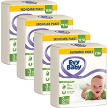 Evy Baby Bebek Bezi 3 Beden (5-9 Kg)Midi %100 Doğal Pamuk, 120 Adet