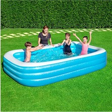 Bestway - Dikdörtgen Dikdörtgen Yüzme Havuzu (Bestway 54009), Mavi-Beyaz, 305 x 183 x 56 cm
