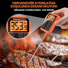 Npo Thermopro TP510 Su Geçirmez, Dijital ve Işıklı Daldırma/saplama Profesyonel Gıda Termometresi