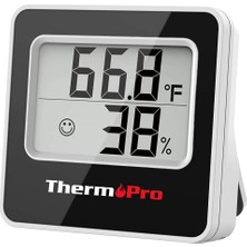 Npo Thermopro TP157 Iç Mekan (Sera, Dolap, Bebek Odası) Hassas Sıcaklık ve Nem Ölçer Mini Termometre