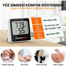 Npo Thermopro TP157 Iç Mekan (Sera, Dolap, Bebek Odası) Hassas Sıcaklık ve Nem Ölçer Mini Termometre