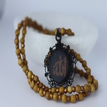 SD Atölye Ahşap Tasarımlı Allah Yazılı Kolye