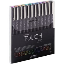 Shinhan Art Shinhan : Touch Liner Fırça Uçlu Çizim Kalem Seti : 12 Renk