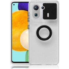 Ally Xiaomi Mi 11 Pro Kılıf Sürgülü Kamera Lens Korumalı Yüzük Standlı Silikon Kılıf ALL-35508