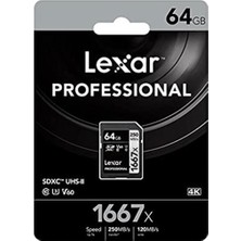 Lexar Professional 64 GB 1667X Sdxc Hafıza Kartı (250MB/S-80MB/S)