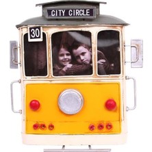 Global Kılınç Dekoratif Metal Çerçeve Tramvay Temalı Vintage Hediyelik