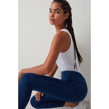 Penti Denim Mavi Pantolon Görünümlü Tayt