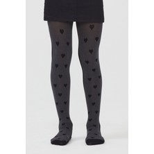 Penti Kül Melanj Pretty Mini Heart Dot Külotlu Çorap