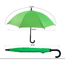 Sunlife 8 Telli Otomatik Fiberglass Baston Yeşil Renkli Yağmur Şemsiyesi