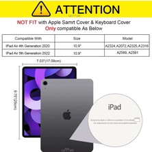 MTK Moveteck Apple Ipad Air4 Air5 10.9 2020 2022 Uyumlu M1 Çipli Tablet Kılıfı Şeffaf Silikon Yumuşak Darbeye Dayanıklı Antidrop Case Clear