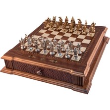Helena Wood Art Ahşap Satranç Seti Byk Ceviz 53,7x48,5x10 cm 8 kg Doğal Ahşap Renkler