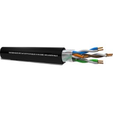 Erat EDC-250C6UPE1BC-500 500MT Utp Pe Tek Kılıflı Cat6 Outdoor Network Kablo Siyah 23AWG 0.58MM %100 Bakır