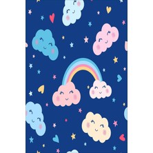 Viyana Home Dijital Baskılı Kaymaz Taban Yıkanabilir Modern Bulutlu Çocuk Odası Halısı VHÇ-HP-684