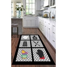 Viyana Home Dijital Baskılı Kaymaz Taban Yıkanabilir Modern Mutfak Halısı VHM-HT-1536