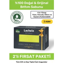 Lacheln %100 Doğal 2'li Orijinal Bıttım Sabunu Güzel Kokulu Antibakteriyel El Yüz Saç Vücut Cilt Sabunu