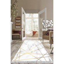 Viyana Home Dijital Baskılı Kaymaz Taban Yıkanabilir Mermer Desen Salon Halısı Mutfak Halısı Yolluk VH-HS-293