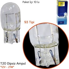 Tas 12V T20 Ampul Büyük Dipsiz 21W (93 Tipi) (7505 Md.) SL3120 (10 Lu)