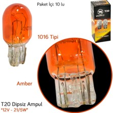 Tas 12V T20 Ampul Büyük Dipsiz 21/5W Amber (1016 Tipi) (7515 Md.) SL3706 (10 Lu)