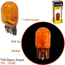 Tas Flösher 12V T20 Ampul Büyük Dipsiz 21/5W Amber (1016 Tipi) Fls 269007-AG (10 Lu)