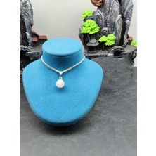 Doğal Taş Delisi Ay Taşı Doğal Taş Kolye Ucu (47 cm Zincir Dahil)