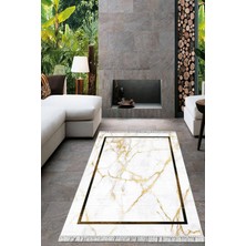 Viyana Home Dijital Baskılı Kaymaz Taban Yıkanabilir Mermer Desen Salon Halısı Mutfak Halısı Yolluk VH-HT-1089