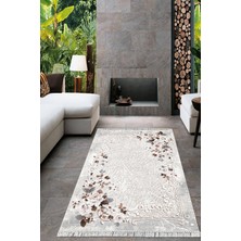 Viyana Home Dijital Baskılı Kaymaz Taban Yıkanabilir Çiçekli Salon Halısı Mutfak Halısı Yolluk VH-HT-138