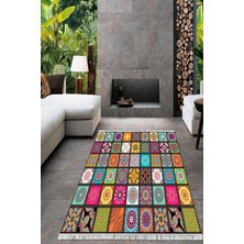 Viyana Home Dijital Baskılı Kaymaz Taban Yıkanabilir Modern Salon Halısı Mutfak Halısı Yolluk VH-HT-638