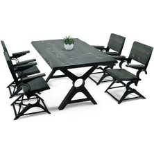 Entema Doğal Ağaç Masif Ahşap Yemek Masası 75 cm x 185  cm 4 Sandalye