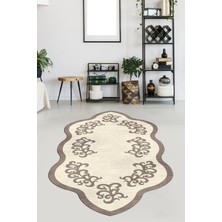 Viyana Home Kaymaz Taban Yıkanabilir Lazer Kesim Salon Halısı Mutfak Halısı Yolluk VHL-HT-1436