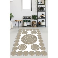 Viyana Home Kaymaz Taban Yıkanabilir Lazer Kesim Salon Halısı Mutfak Halısı Yolluk VHL-SD-123