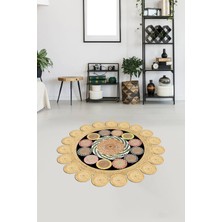 Viyana Home Dijital Baskılı Kaymaz Yıkanabilir Yuvarlak Lazer Kesim Salon Halısı Mutfak Halısı VHL-HT-1606