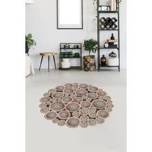 Viyana Home Dijital Baskılı Kaymaz Yıkanabilir Yuvarlak Lazer Kesim Salon Halısı Mutfak Halısı VHL-SD-105