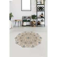 Viyana Home Dijital Baskılı Kaymaz Yıkanabilir Yuvarlak Lazer Kesim Salon Halısı Mutfak Halısı VHL-SD-602