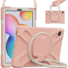 XFashion Galaxy Tab S6 Lite İçin Tablet Kılıfı - Pembe - Beyaz (Yurt Dışından)